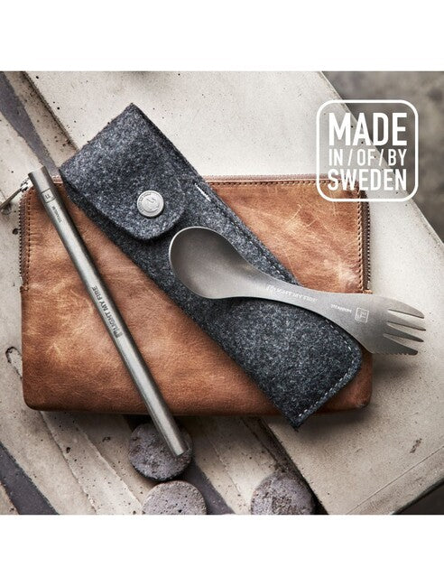 Light My Fire Spork'n Straw Kit Multifunctional Spoon, Titanium
