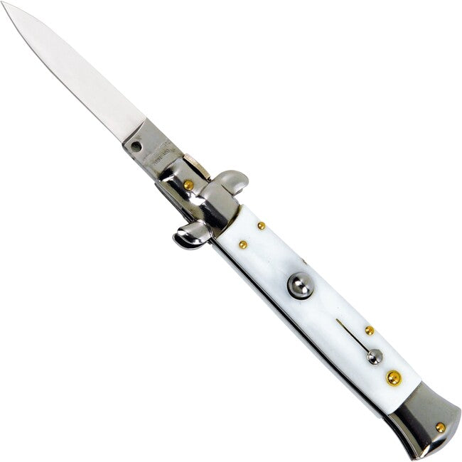 Haller Spring Stiletto Pocket Knife, White