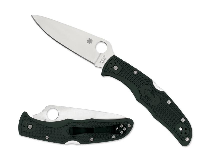 Spyderco Endura 4 Flat Ground Folding Knife, Green, FRN, 9.7 cm