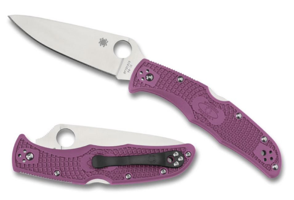Spyderco Endura 4 Flat Ground Folding Knife 9.5cm, Purple, FRN