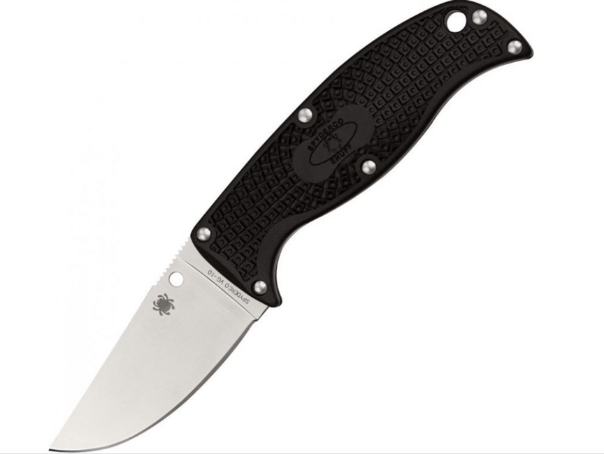 Spyderco Enuff Lightweight Knife 7cm, Black, FRN, Sheath