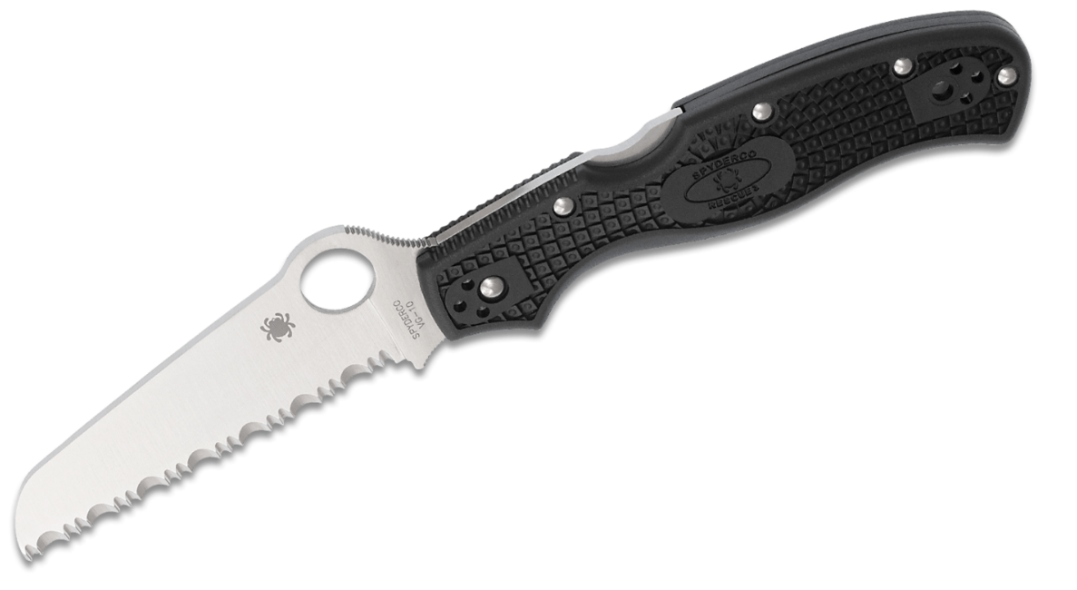 Spyderco Rescue 3 Folding Knife, Black, FRN, 9.3cm