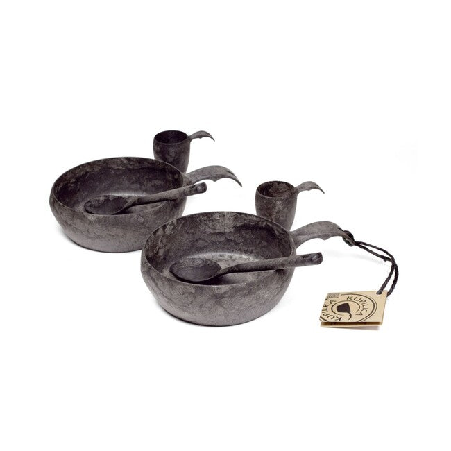 KUPILKA START THE DAY Mug Set with Bowl and Spoon for Two, Black