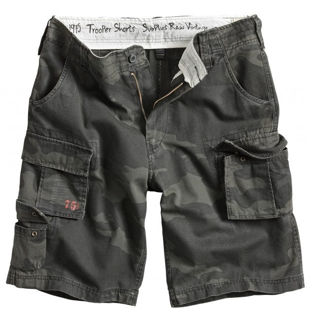 Surplus Trooper Shorts, Black Camo