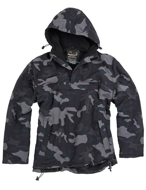 Surplus Windbreaker Jacket, Black Camo