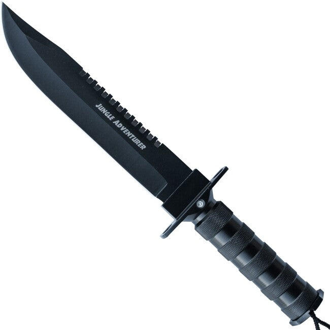 Haller Survival Jungle Adventurer Fixed Blade Knife, Black