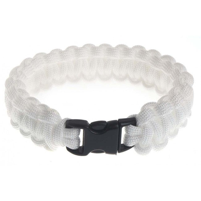 O&T Paracord Bracelet with Plastic Buckle, White