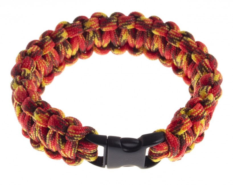 O&T Paracord Bracelet, Red-Yellow