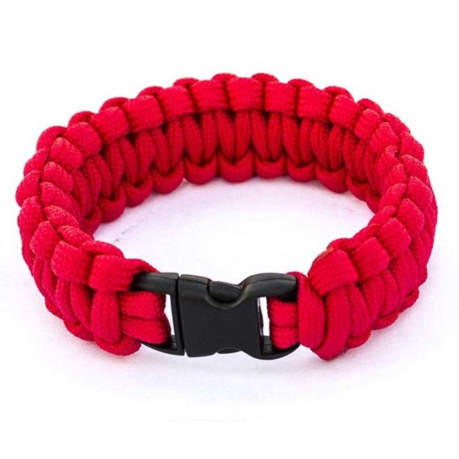 O&T Paracord Bracelet with Plastic Clasp, Red