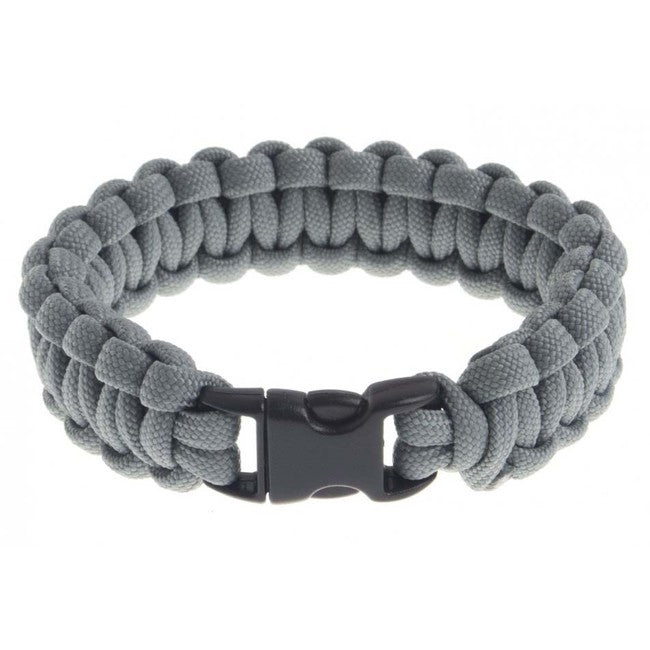 O&T Paracord Bracelet with Plastic Clasp, Grey