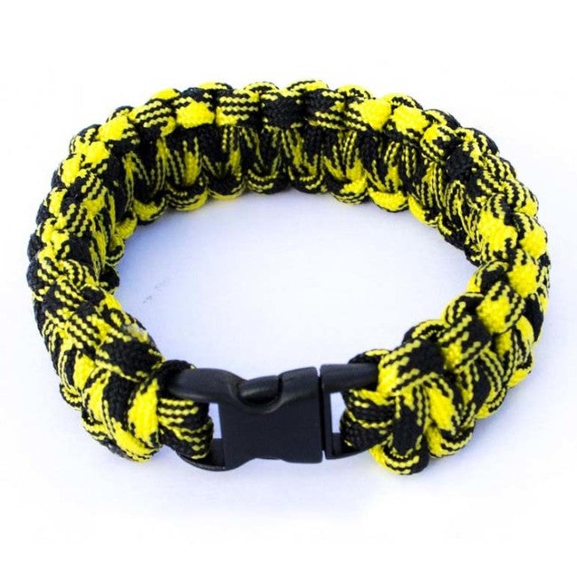 O&T Paracord Bracelet Yellow-Black Plastic Clasp