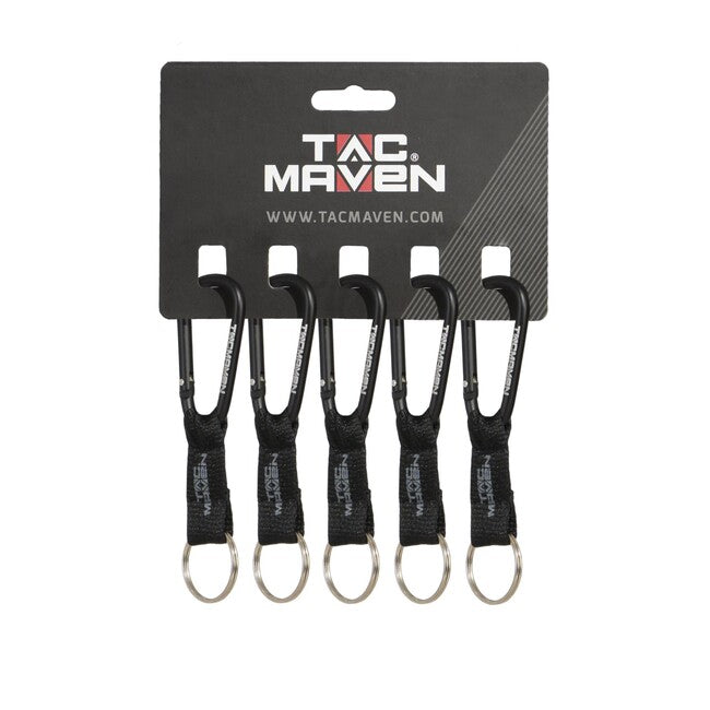 Tac Maven Carabiner with Keychain 6mm, Black
