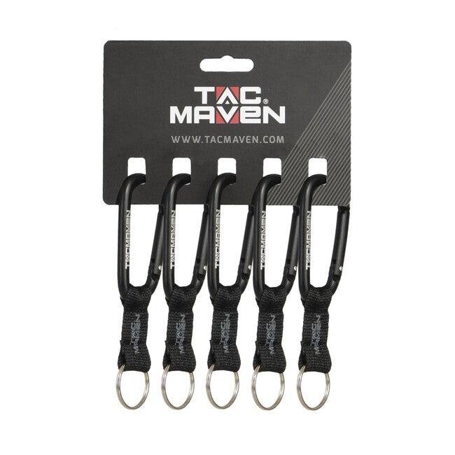 Tac Maven Carabiner with Keychain 8mm, Black