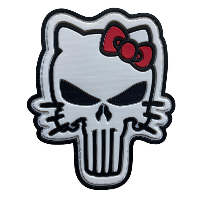 WARAGOD Tactical Hello Kitty PVC Patch, White and Pink
