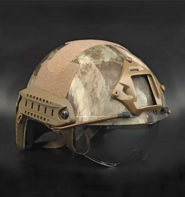 DRAGOWA Tactical Fast MH Tactical Helmet with Charger Goggles, AT (Uncertified)