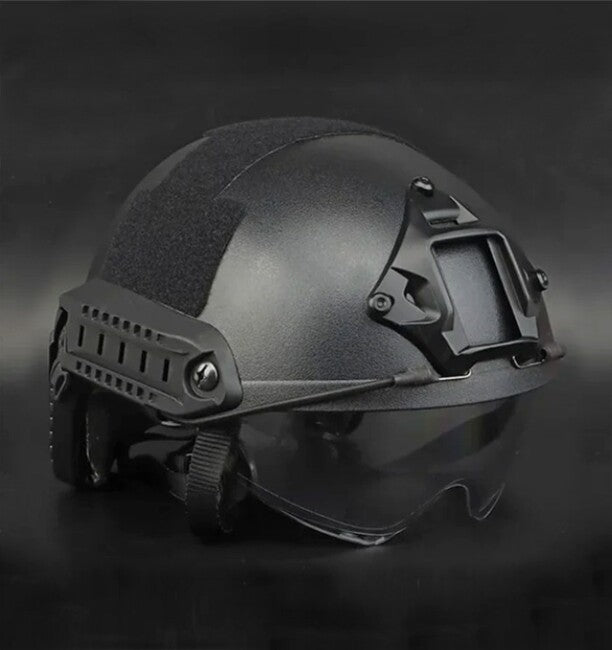 DRAGOWA Tactical Fast MH taktická helma s okuliarmi Charger, čierna (bez certifikácie)