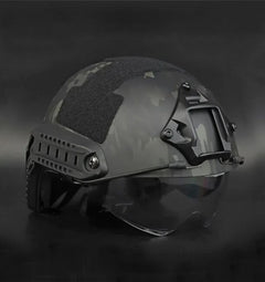 DRAGOWA Tactical Fast MH taktická helma s okuliarmi Charger, CP black (bez certifikácie)