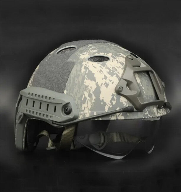 DRAGOWA Tactical Fast PJ Tactical Helmet with Bolt Goggles, ACU