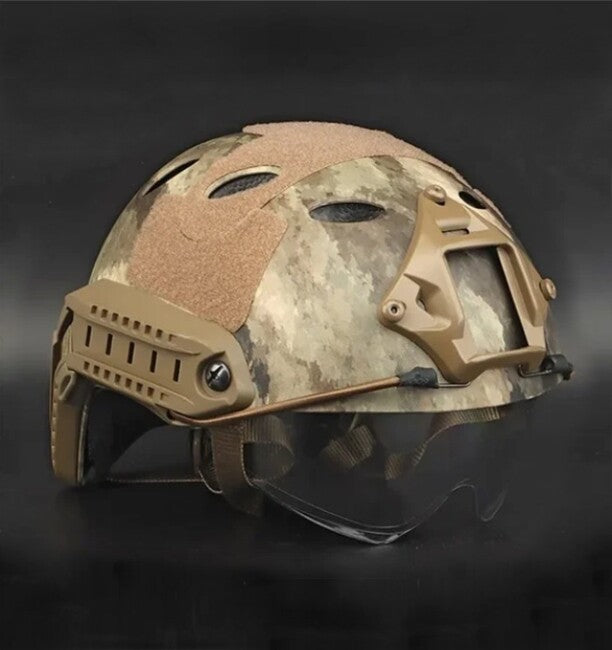 DRAGOWA Tactical Fast PJ Tactical Helmet with Bolt Goggles, AT