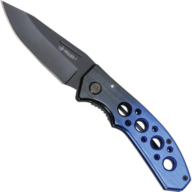 Haller Tame Dark Blue II Pocket Knife 420RSF with Clip