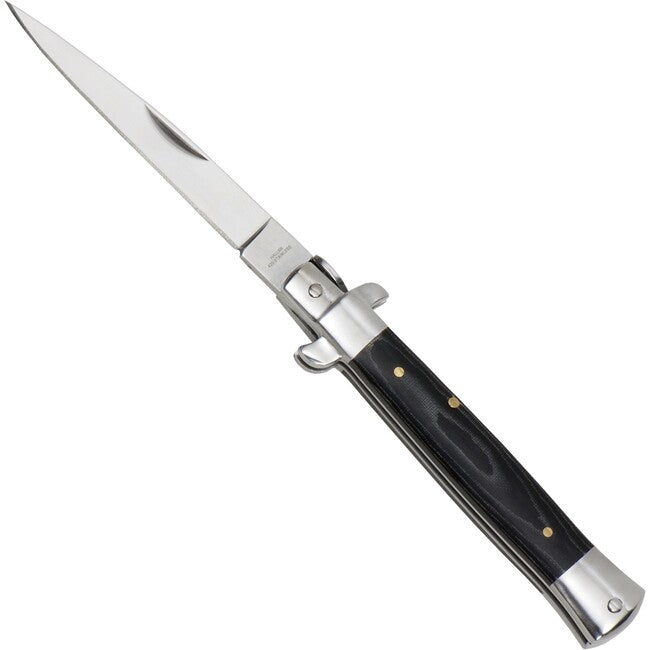 Haller Tame Small Stiletto Micarta Pocket Knife, 420RSF