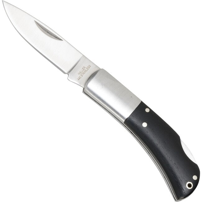 Haller Pocket Knife Tame Steel Backs, Ebony Handle