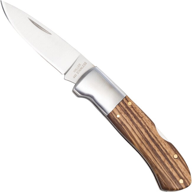 Haller Pocket Knife Tame Steel Backs Zebrawood, 440rsf 40412
