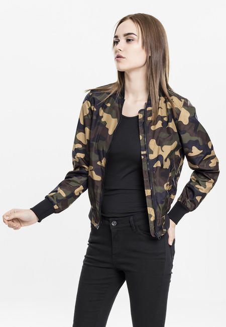 Urban Classics Women's Light Bomber Jacket, Camo