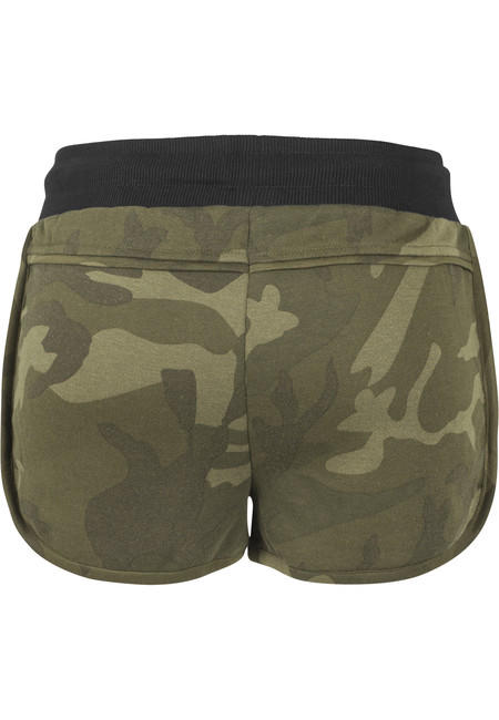Urban Classics Women's Camouflage Shorts, Olive Camo