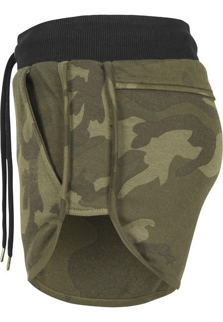 Urban Classics Women's Camouflage Shorts, Olive Camo