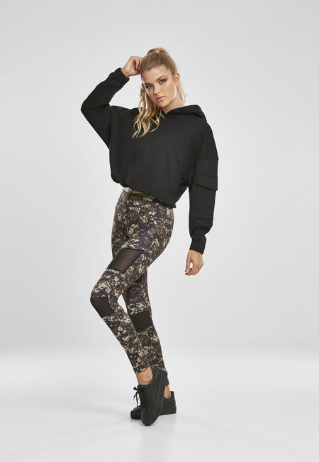 Urban Classics Women's Tech Mesh Leggings, Wood Digital Camo