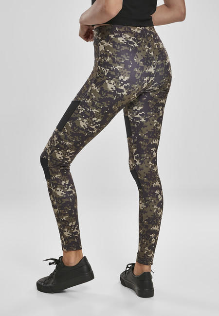Urban Classics Women's Tech Mesh Leggings, Wood Digital Camo