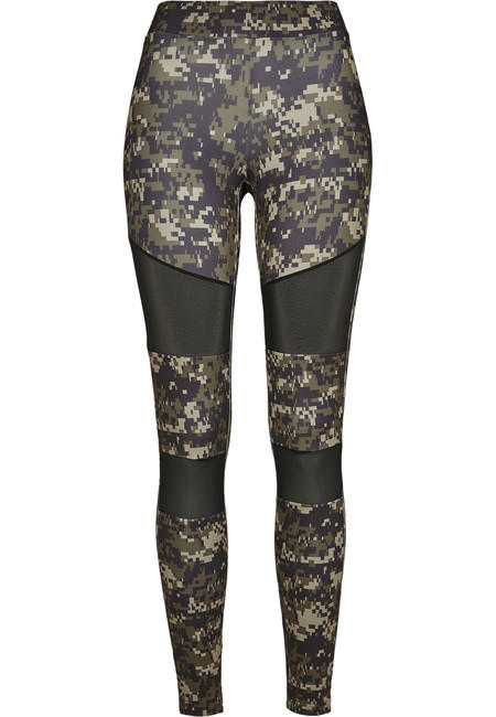 Urban Classics Women's Tech Mesh Leggings, Wood Digital Camo