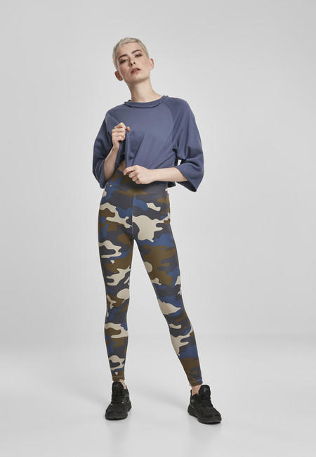Urban Classics Women's Leggings Camo Tech, Olive Camo
