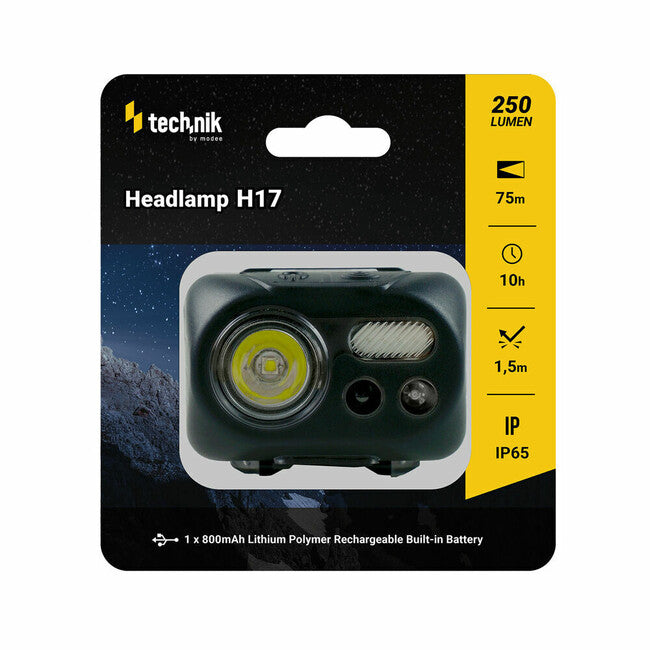 LED Headlamp with Rubber Grip 2 M, CREE L2, Micro-USB, Red Light