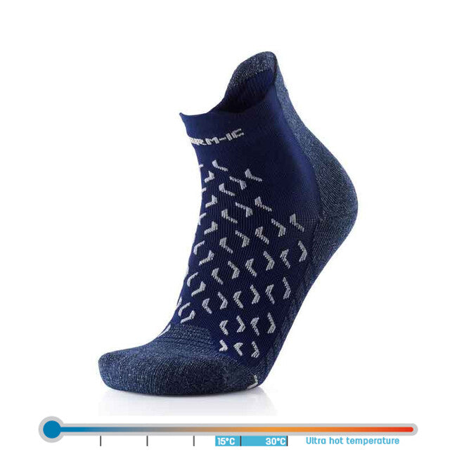 Therm-ic Ankle Socks, Blue/White
