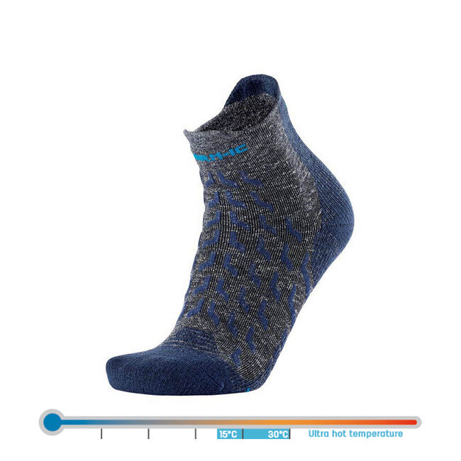 Therm-ic Ankle Socks, Grey/Navy Blue