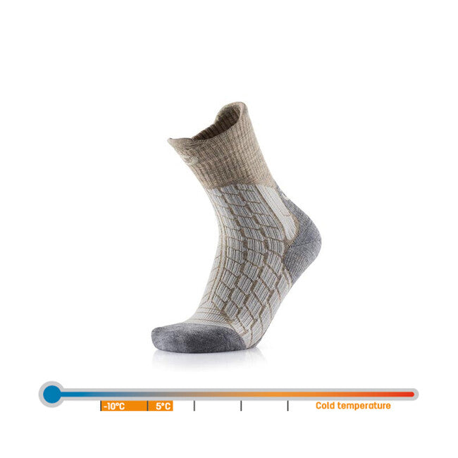 Therm-ic Women's Hiking Socks, Beige/Grey