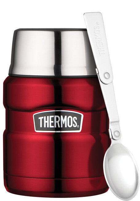 Thermos King Food Container with Spoon 0.47L, Red