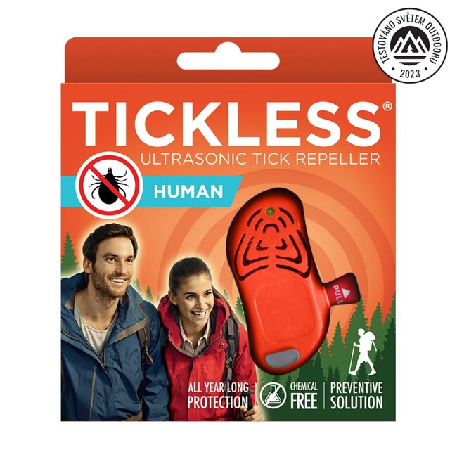 Tickless Ultrazvukový odpudzovač proti kliešťom Human, oranžová