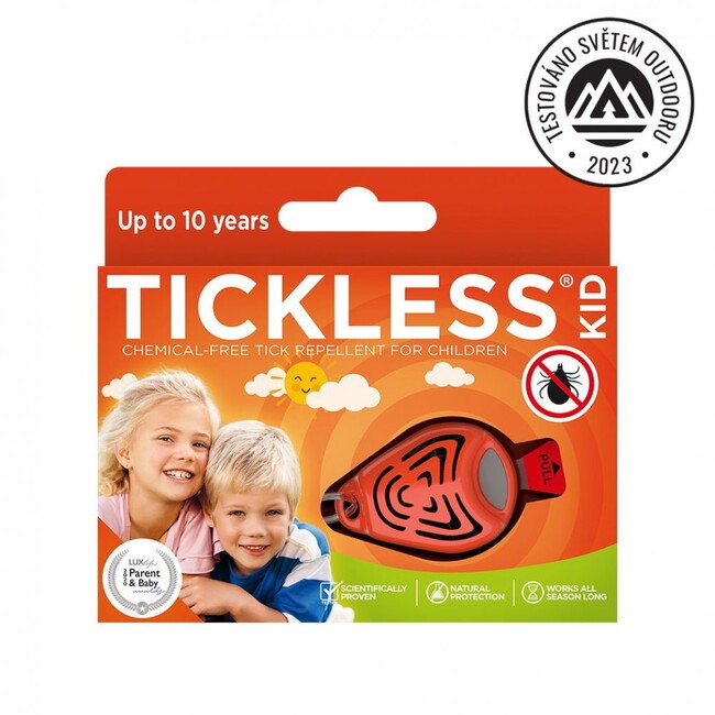 Tickless Ultrazvukový odpudzovač proti kliešťom Kid, oranžová