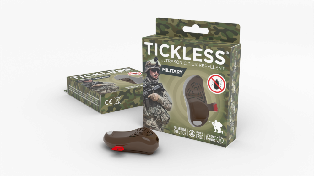 Tickless Ultrazvukový odpudzovač proti kliešťom Military, hnedá