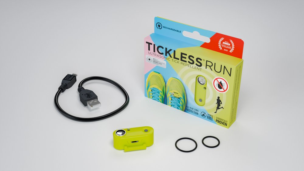Tickless Ultrazvukový odpudzovač proti kliešťom Run, neon yellow