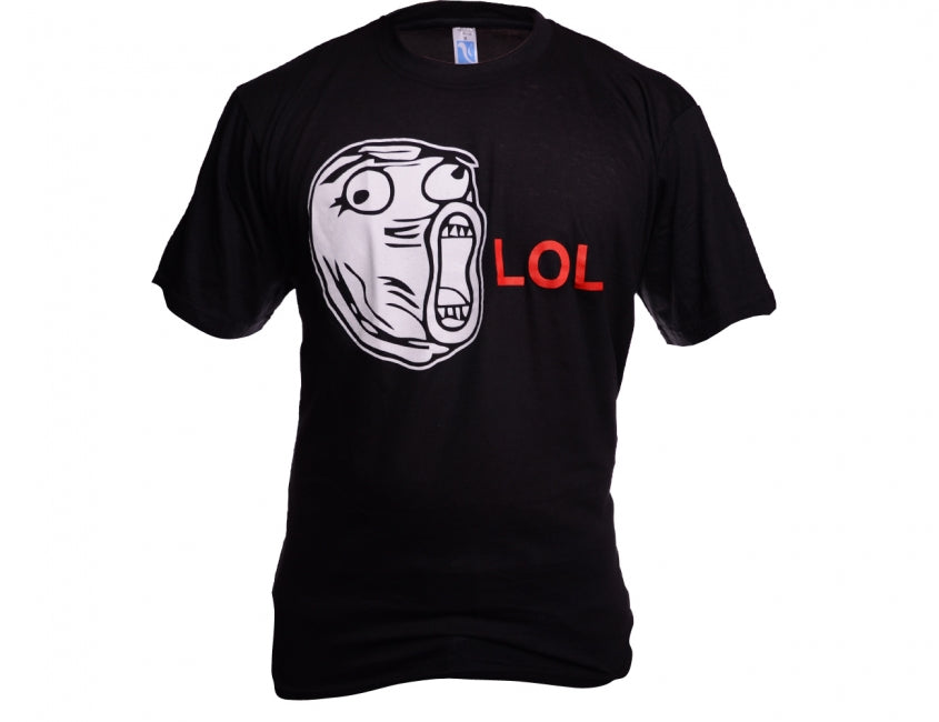 O&T Funny Meme Face LOL T-Shirt, Black