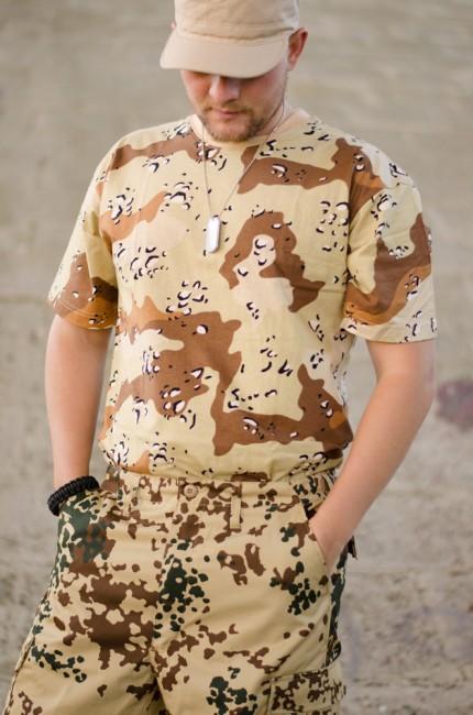 MFH Camo Pattern 6 Color Desert T-Shirt, 160g/m2