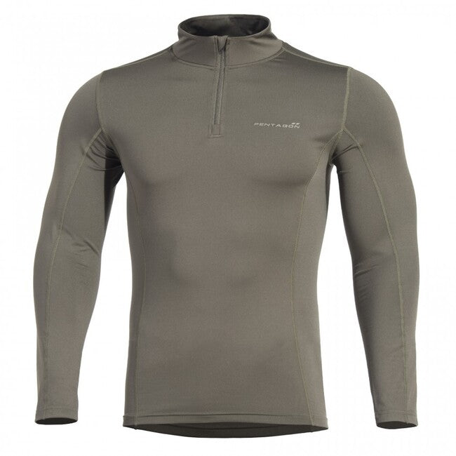 Pentagon Pindos 1/2 Zip T-Shirt, Olive Green