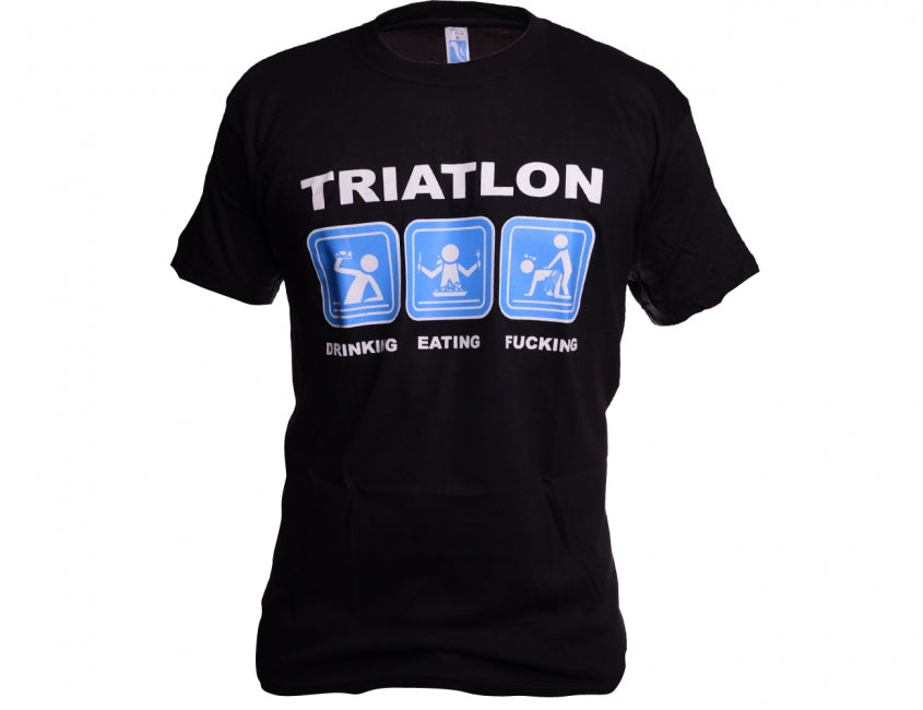 O&T Funny Triathlon T-Shirt, Black