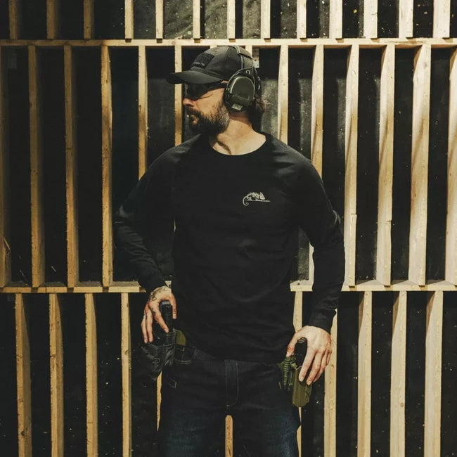 Helikon-Tex Long Sleeve T-Shirt with Logo, Black