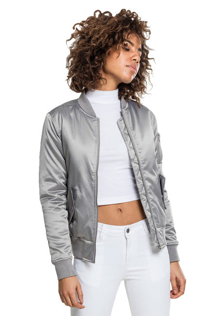 Urban Classics Women's Satin Bomber Jacket