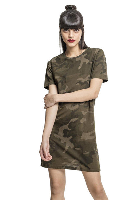 Urban Classics Women's Camouflage Dress, Olive Camo